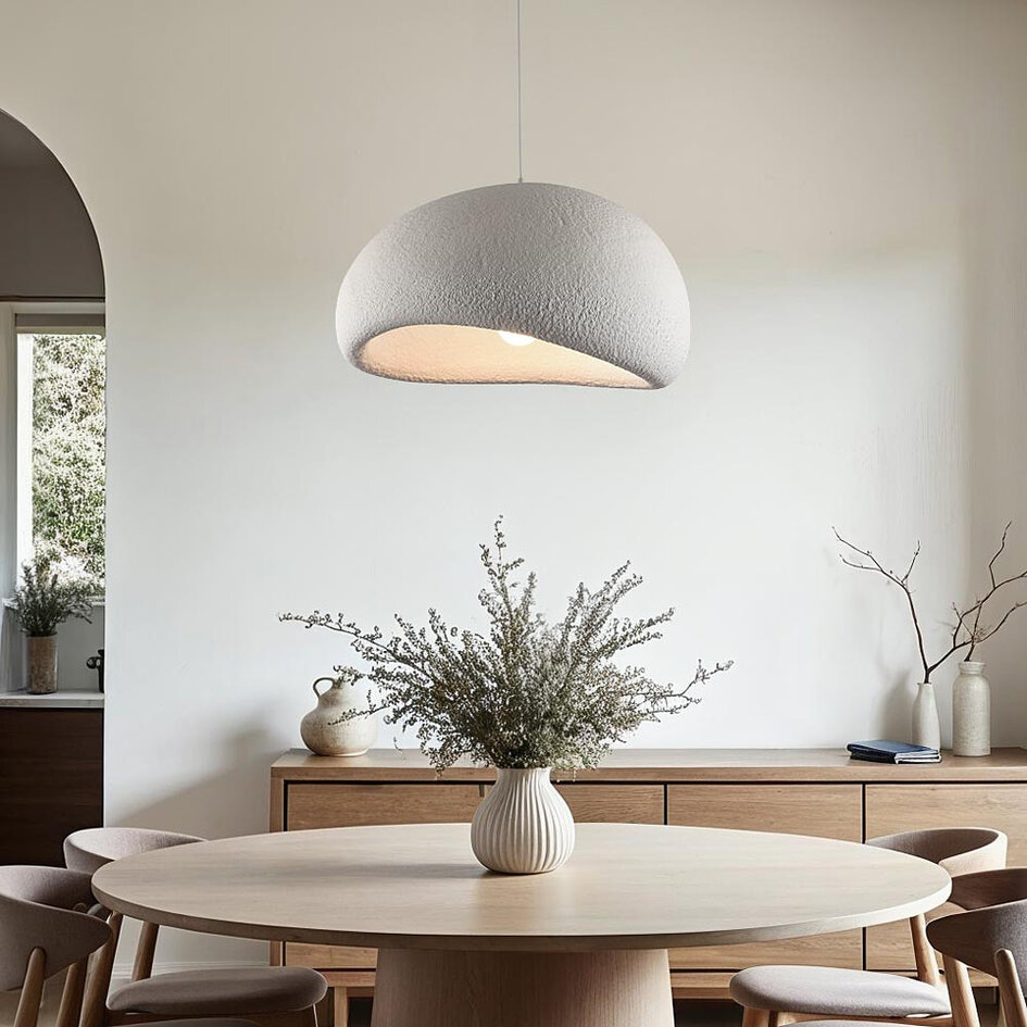 Wabi Sabi hanglamp Urban Stone met wit steenmotief - 48 x 38 cm