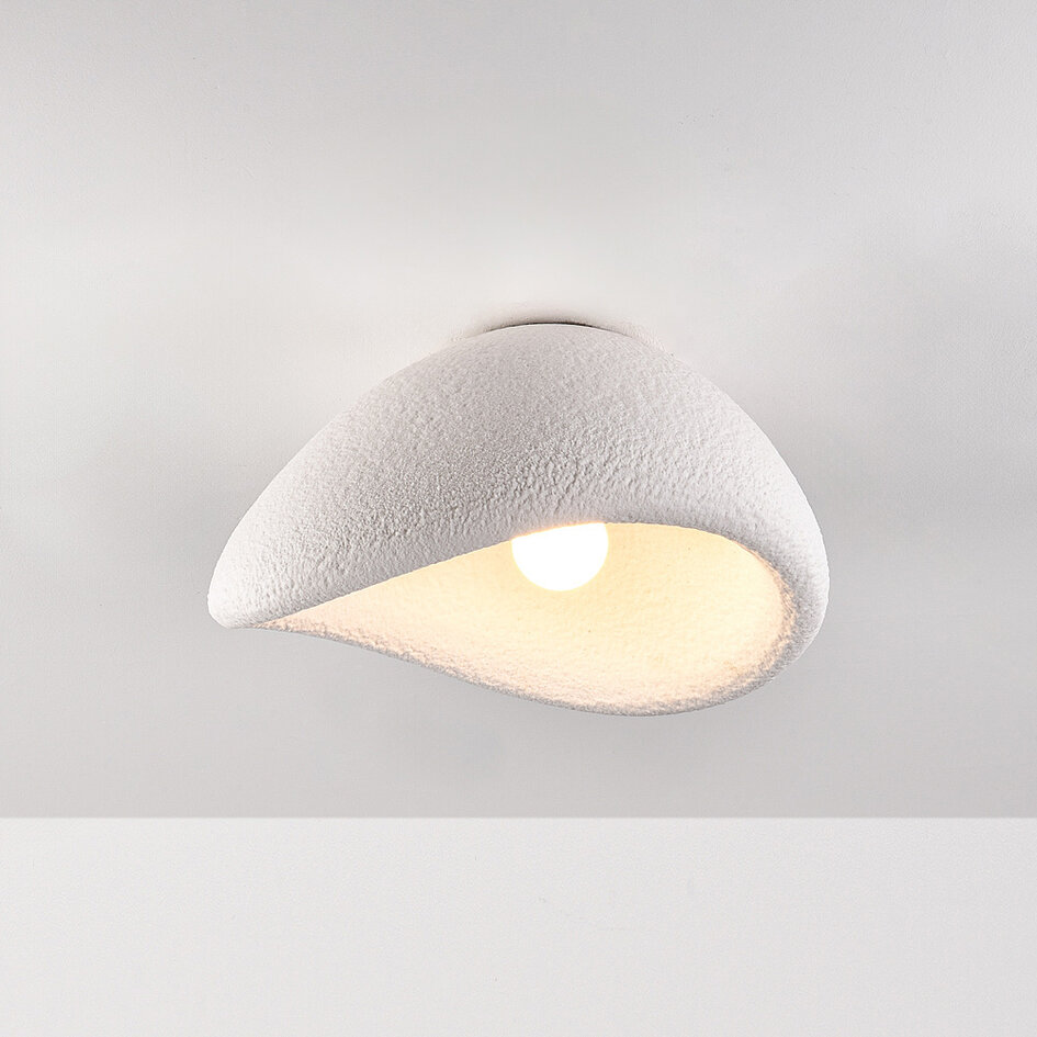 Wabi Sabi plafondlamp Concrete Aura 38 x 30 cm steenmotief - wit