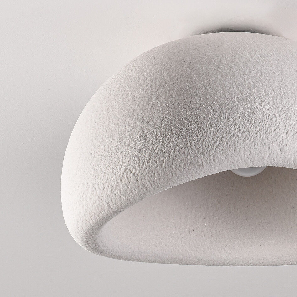 Wabi Sabi plafondlamp Stone Craft met steeneffect 48 x 38 cm - wit