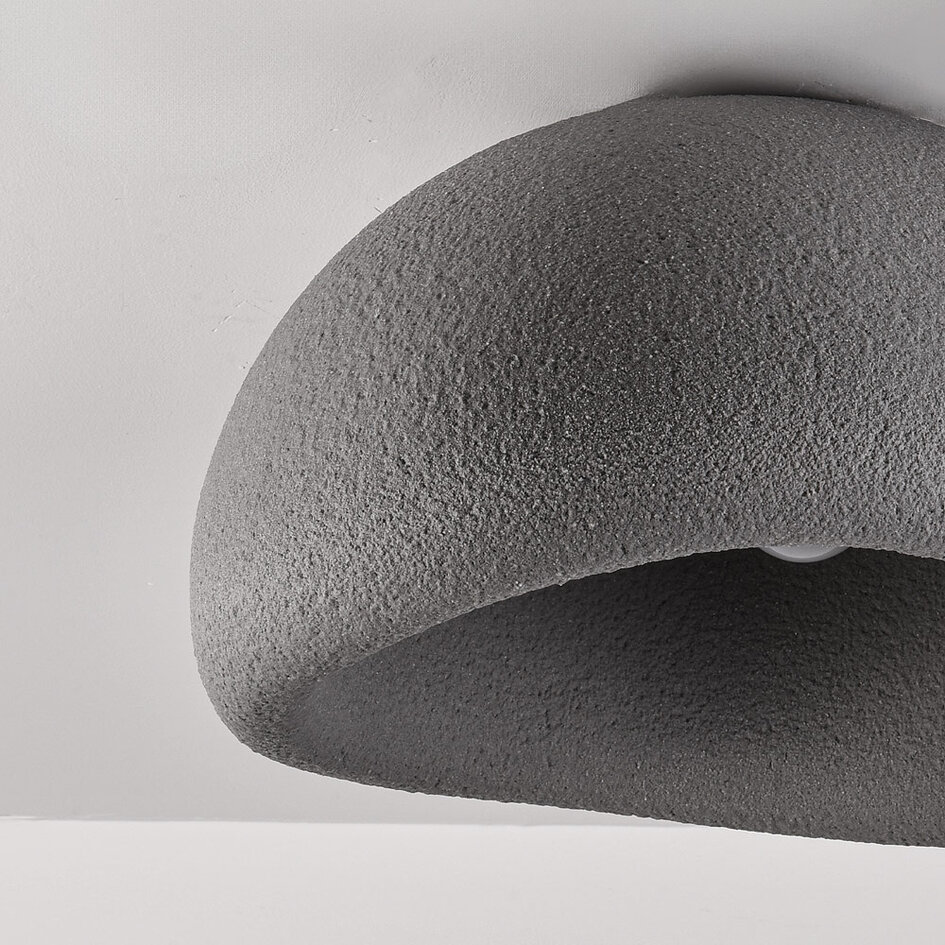 Wabi Sabi plafondlamp Stone Craft met steeneffect 48 x 38 cm - grijs