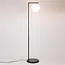 Moderne staande lamp Anello in zwart met melkwitte bol