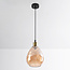 1-lichts hanglamp Verona - druppelvormig amber glas met bolling