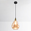1-lichts hanglamp Verona - druppelvormig amber glas met bolling