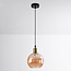 1-lichts hanglamp Verona - rond amber glas met bolling