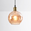 1-lichts hanglamp Verona - rond amber glas met bolling