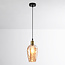 1-lichts hanglamp Verona amber - langwerpig bolling glas