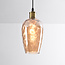1-lichts hanglamp Verona amber - langwerpig bolling glas