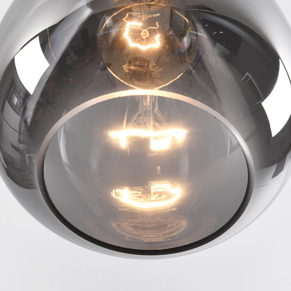 1-lichts hanglamp Verona smoke spiegeleffect - druppel egaal glas