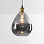 1-lichts hanglamp Verona - druppelvormig smoke glas met spiegeleffect