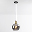 1-lichts hanglamp Verona - rond smoke glas met spiegeleffect