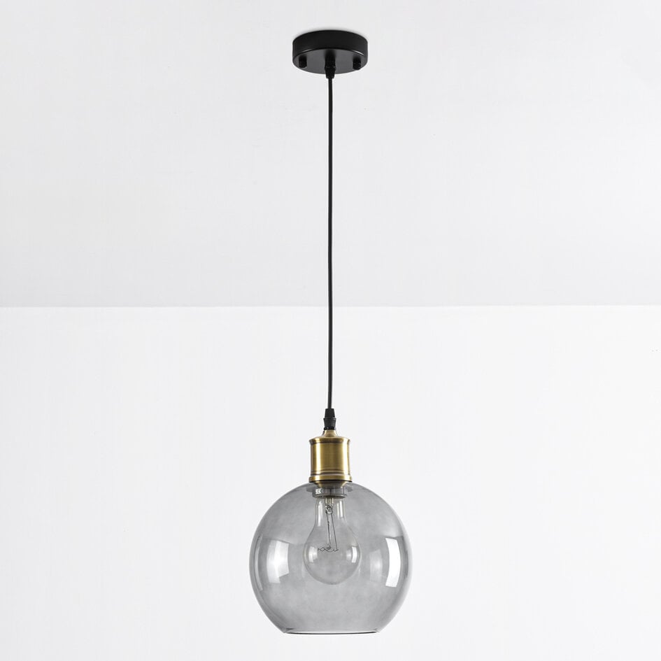 1-lichts hanglamp Liya in smoke glas, variant 1