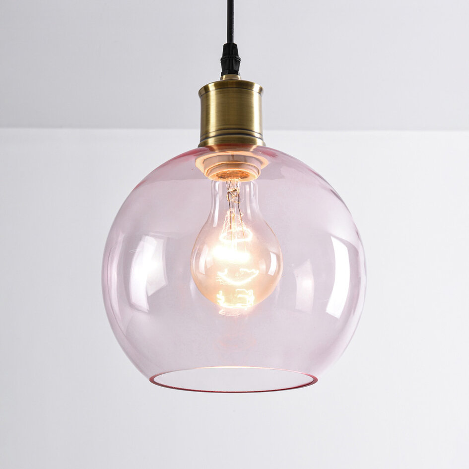 1-lichts hanglamp Liya in rood glas, variant 1