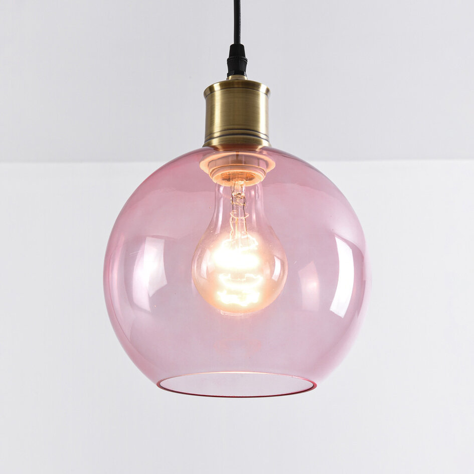 1-lichts hanglamp Liya in rood glas, variant 2