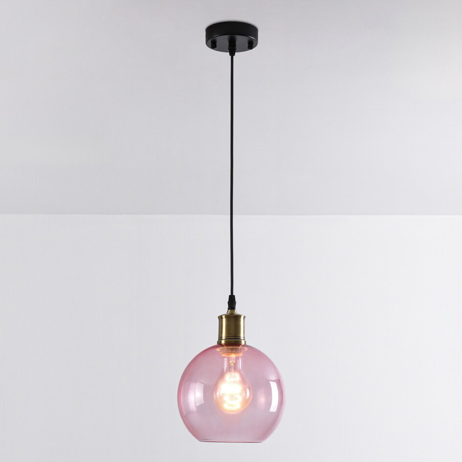 1-lichts hanglamp Liya in rood glas, variant 2