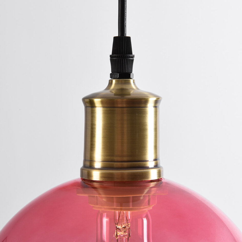 1-lichts hanglamp Liya in rood glas, variant 4