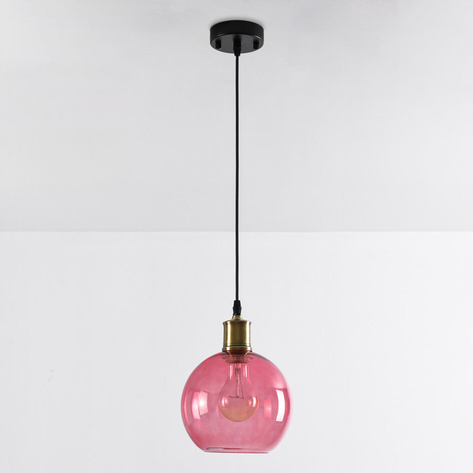 1-lichts hanglamp Liya in rood glas, variant 4