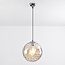 Hanglamp Hades van cognac glas met bolling