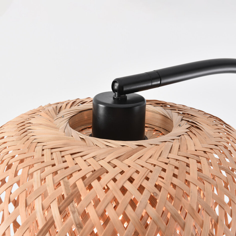 Staande booglamp met bamboe kap - Seren