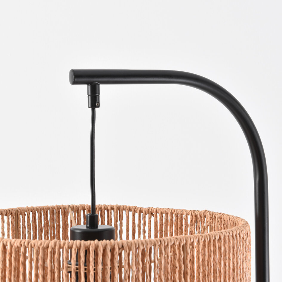 Staande booglamp met natuurlijke kap - Reed