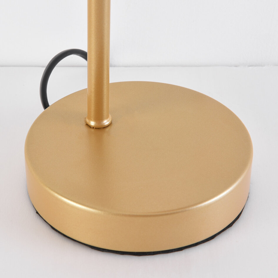 Tafellamp goud met rotan kap - Kora