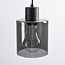 4-lichts hanglamp Pella - zwart en smoke glas