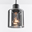 Moderne hanglamp zwart met smoke glas, 4-lichts - Palaio