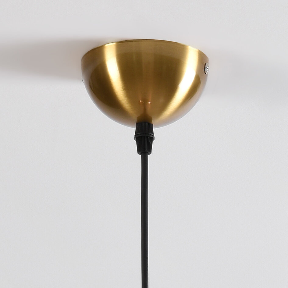 1-lichts hanglamp Lewis met golvend glas - rosé goud