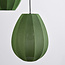 3-lichts hanglamp Fabrica - groene stoffen lampionnen