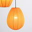 3-lichts hanglamp Fabrica - oranje stoffen lampionnen