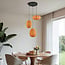 3-lichts hanglamp Fabrica - oranje stoffen lampionnen