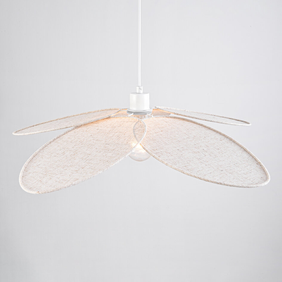 Hanglamp Floral - beige met stoffen bloemblaadjes