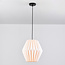 Papieren hanglamp Berlian - wit met geplooide kap