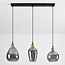3-lichts hanglamp Vanessa smoke glas met bolling - smoke