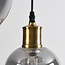3-lichts hanglamp Verona - zwart en egaal smoke glas