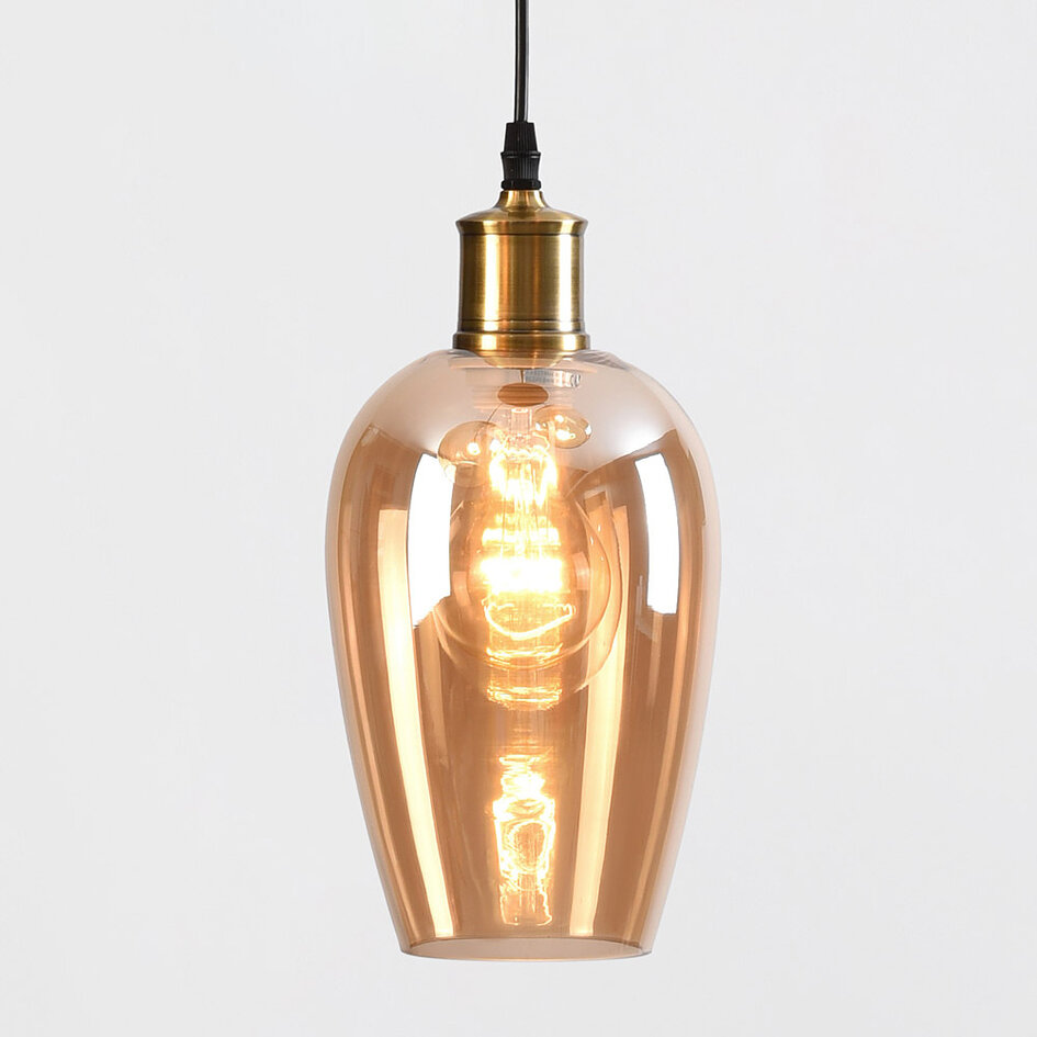 Design hanglamp met egaal amber glas - Verona