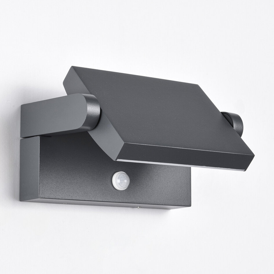 Verstelbare wandlamp Berlin met sensor - antraciet