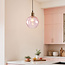 1-lichts hanglamp Lotte - roze glas met bolling