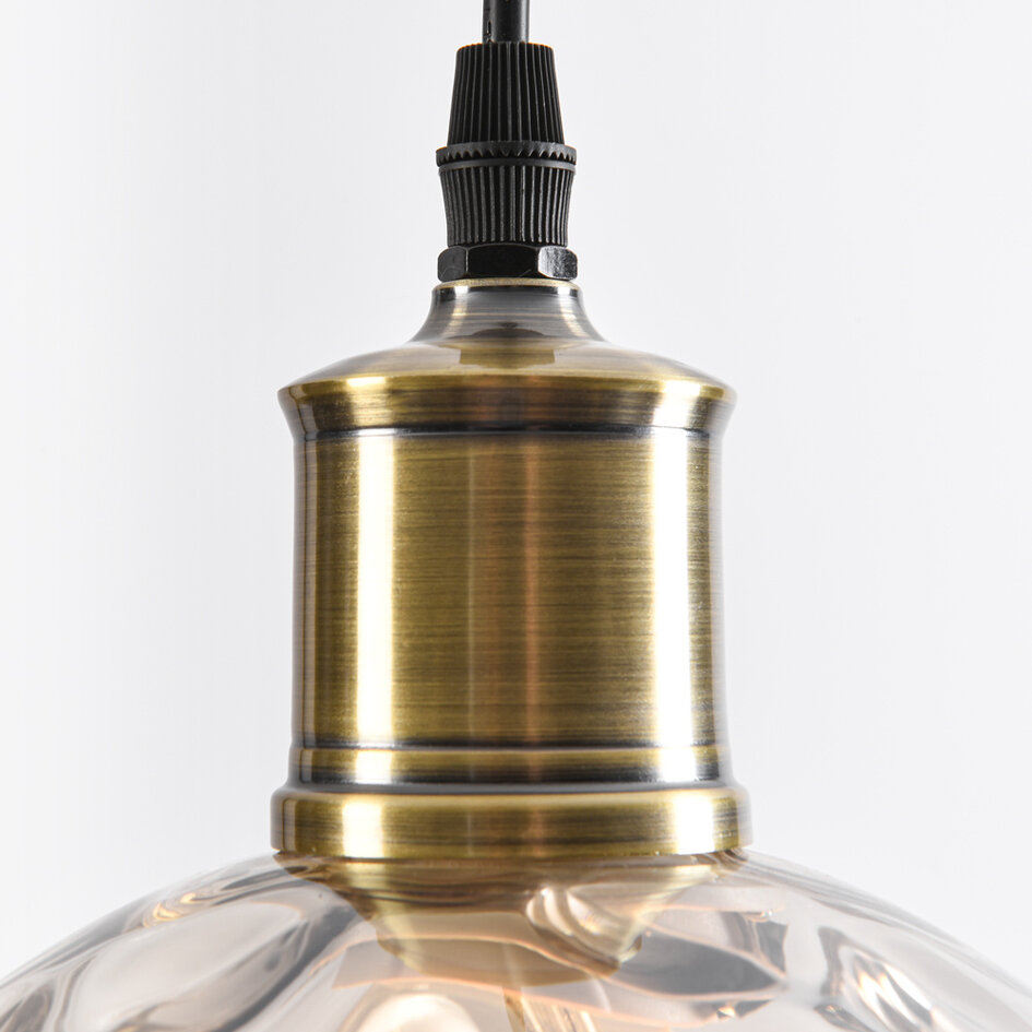 1-lichts hanglamp Lotte - cognac glas met bolling