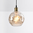 1-lichts hanglamp Lotte - cognac glas met bolling