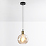1-lichts hanglamp Lotte - cognac glas met bolling