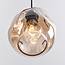 Moderne hanglamp zwart met amber glas Faliste - 3-lichts