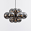 12-lichts hanglamp Decadi - zwart en smoke glas