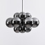 12-lichts hanglamp Decadi - zwart en smoke glas