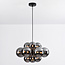 12-lichts hanglamp Decadi - zwart en smoke glas
