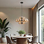 12-lichts hanglamp Decadi - zwart en amber glas