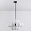 12-lichts hanglamp Decadi - zwart en melkwit glas