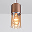 3-lichts hanglamp Lungo - koffiebruin en amber glas