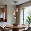 3-lichts design koffiebruine hanglamp met amber glas - Latte