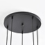 5-lichts hanglamp Cortado - zwart en rookglas