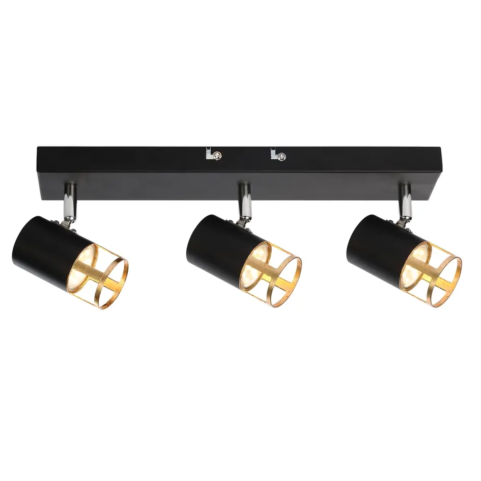 Industriële plafondlamp met 3 spots - Theo